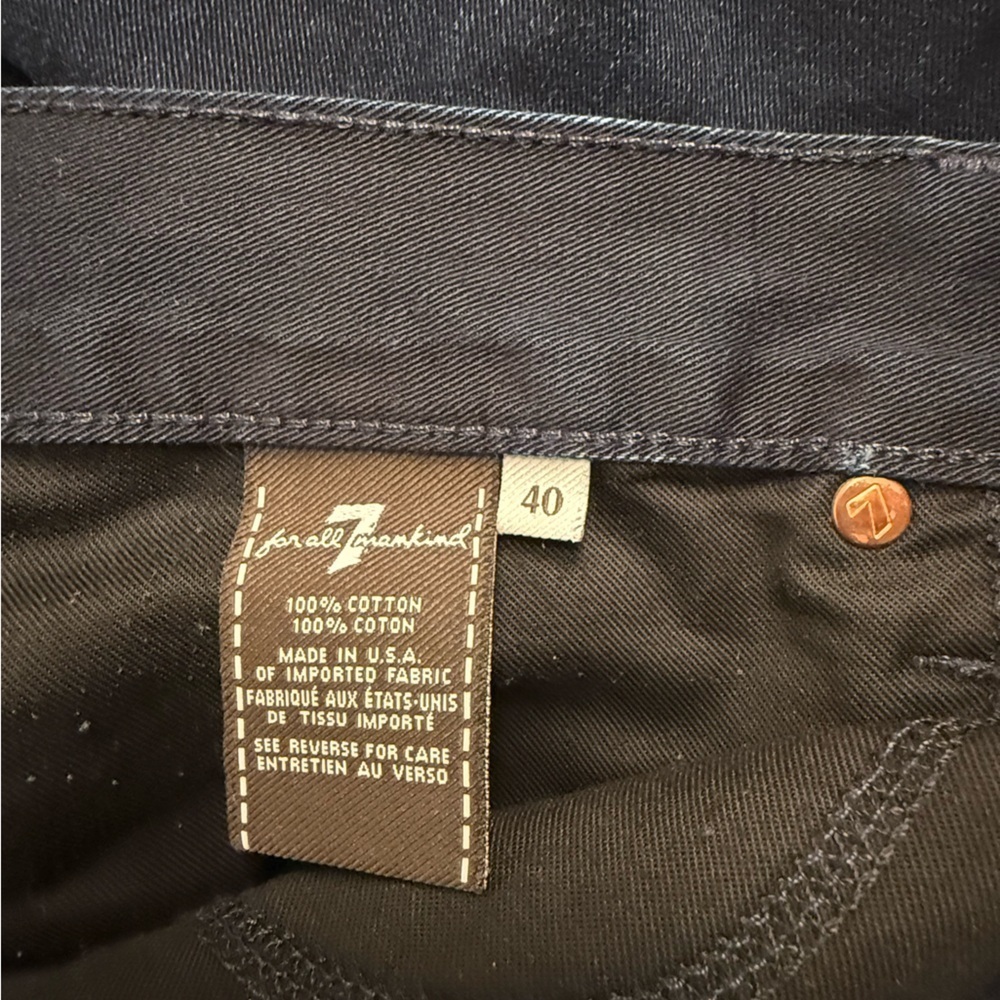 7 For All Mankind Slimmy Jeans Men’s 40 Dark Wash Made in USA - Picture 3 of 4
